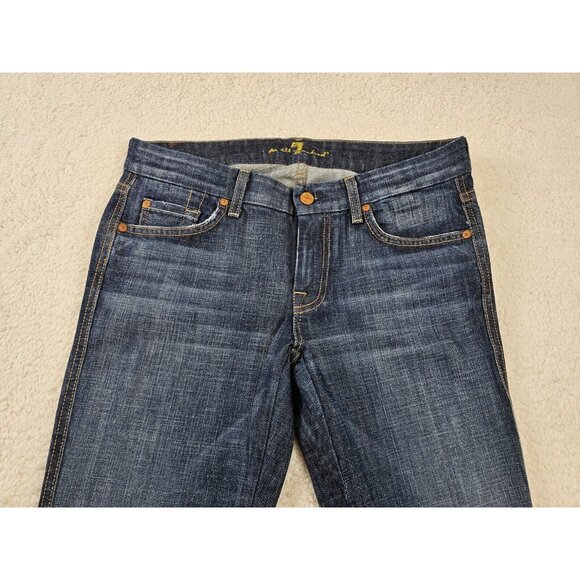 7 For All Mankind Jeans A Pocket Women's 29 Flared Wide Leg Medium Wash Boho - Picture 12 of 16